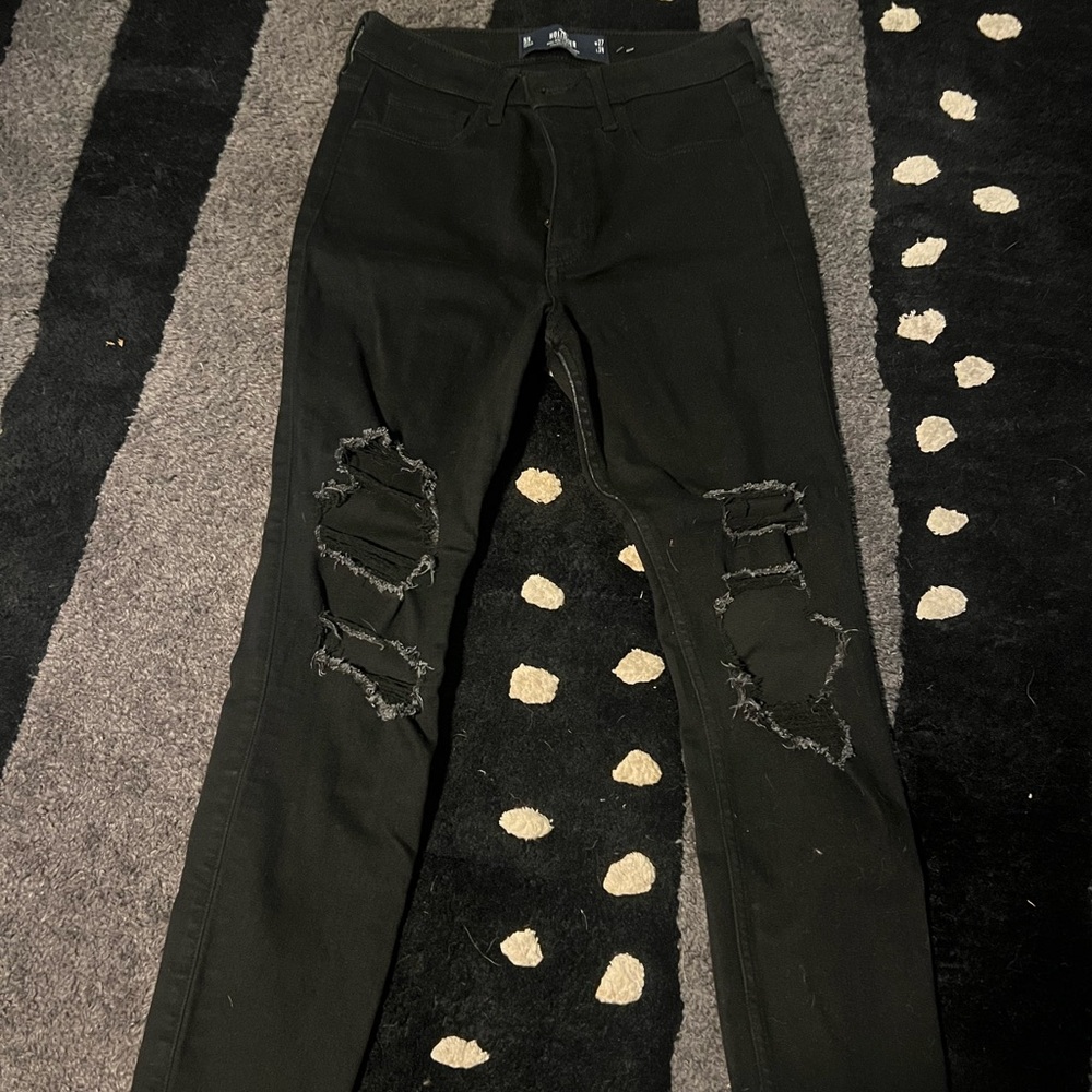 Hollister Black Distressed Skinny Jeans